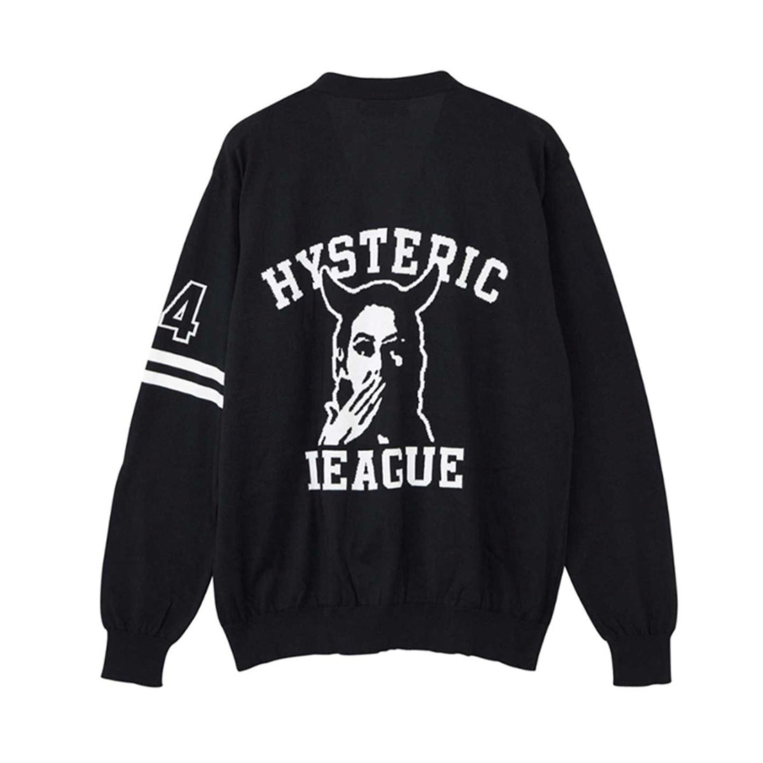 [HYSTERIC GLAMOUR]HYSTERIC LEAGUEジャカード カーディガン/BLACK(02241ND03)