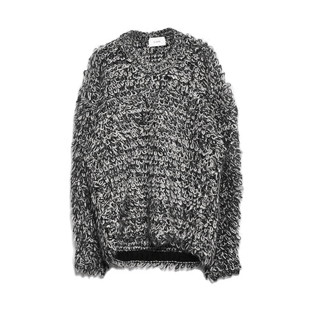 [CLANE]MIX LOOP MOHAIR KNIT TOPS/BLACK(15106-2202)