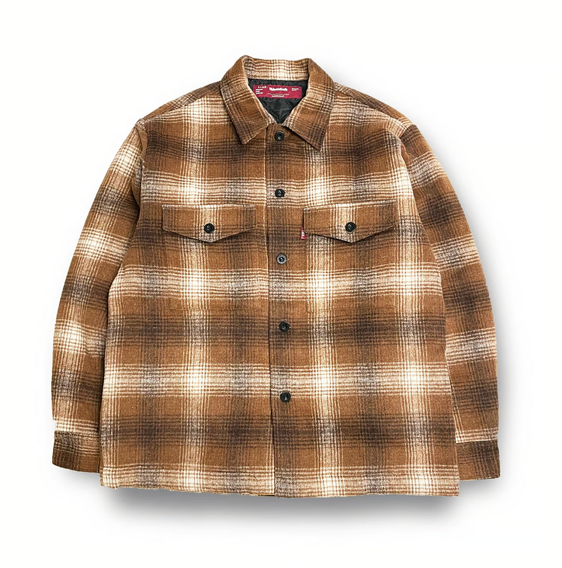 [HIDE AND SEEK]Melton Check CPO(23aw)/ BROWN