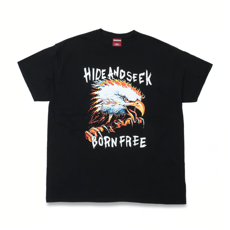 [HIDE AND SEEK]Eagle S/S Tee(Front)/ BLACK