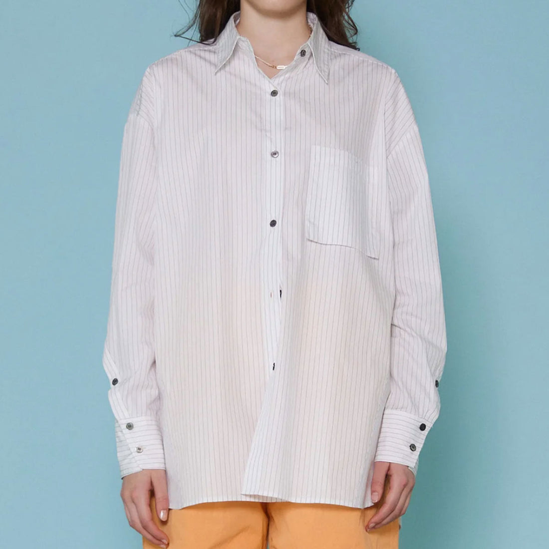[MAISON SPECIAL]2way Bicolor Overshirt/WHITE(21241315308)