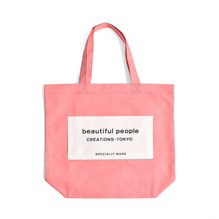 [beautiful people]SDGs name tag tote bag/PINK(7336622901)