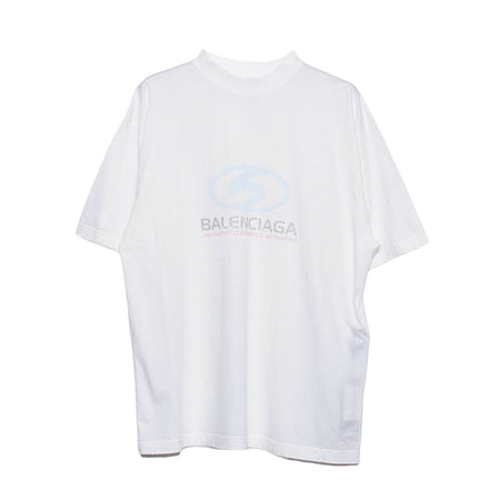 [BALENCIAGA]Medium Fit T-Shirt/WHITE/BLUE(764235TPVM3)