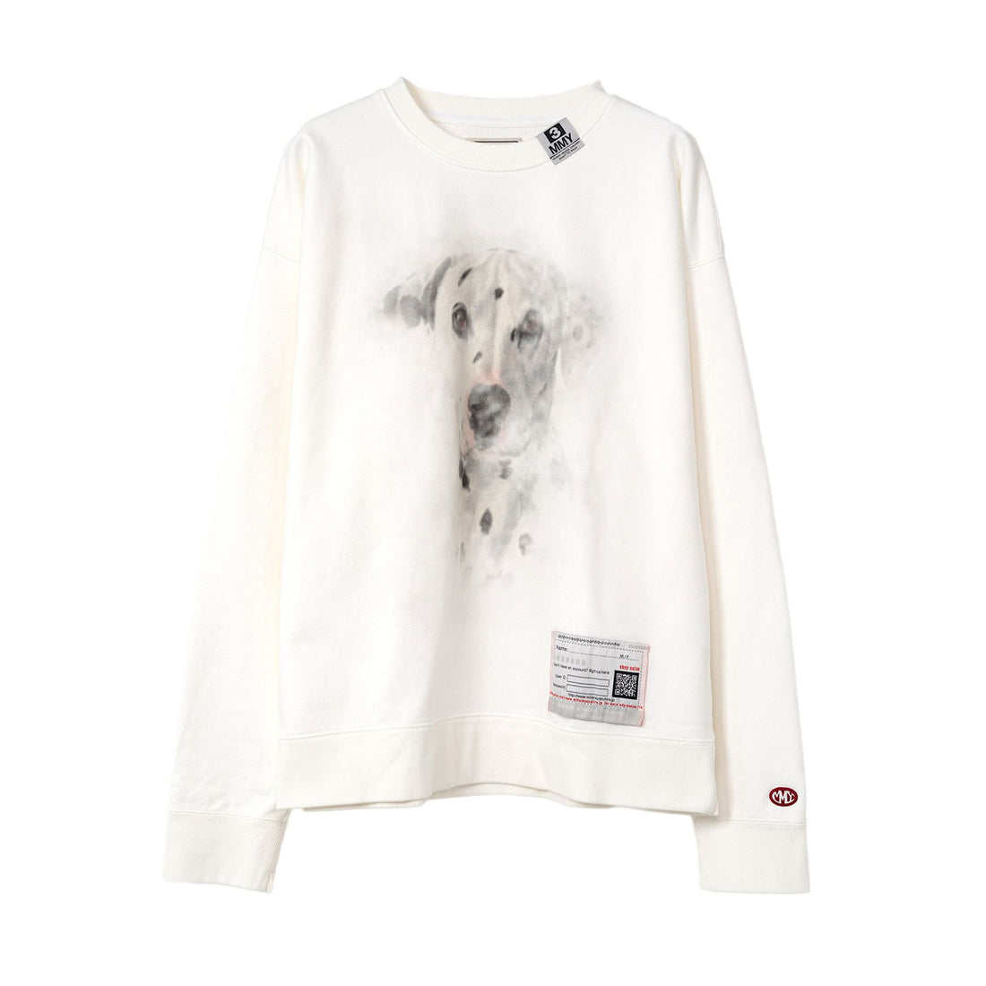 [MAISON MIHARA YASUHIRO]Dog Printed Sweatshirt/WHITE(A12PO673)