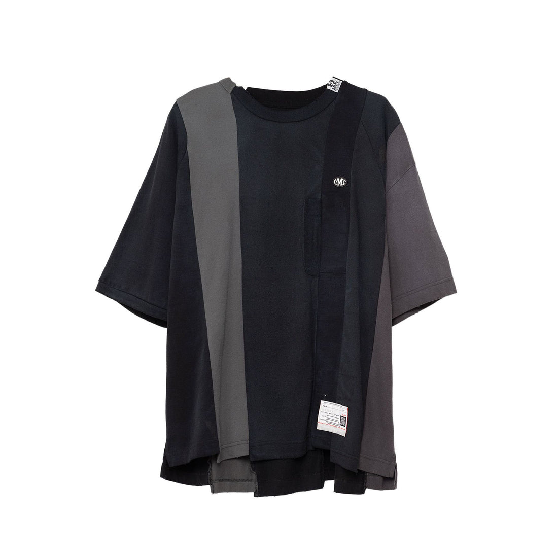 [MAISON MIHARA YASUHIRO]Vertical Switching T-shirt/BLACK(A12TS621)