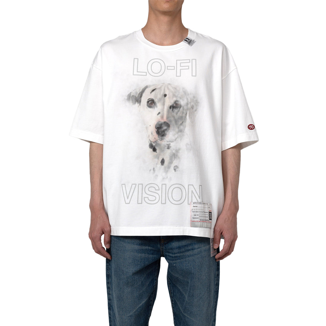 [MAISON MIHARA YASUHIRO]Dog Printed T-shirt/WHITE(A12TS652)