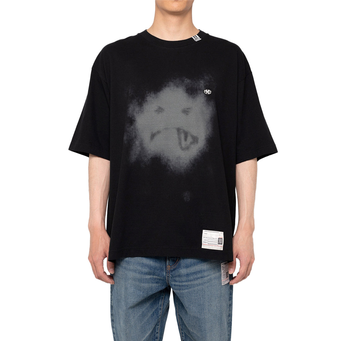 [MAISON MIHARA YASUHIRO]Smily Face Printed T-shirt/BLACK(A12TS661)