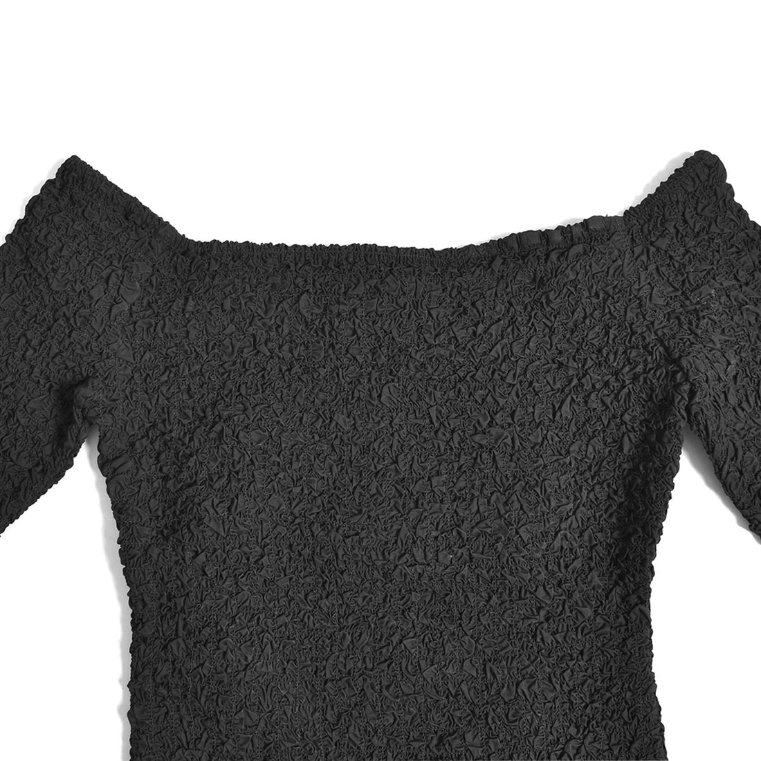 [GANNI]Cotton Poplin Off-shoulder Smock Blouse/BLACK(F8268)