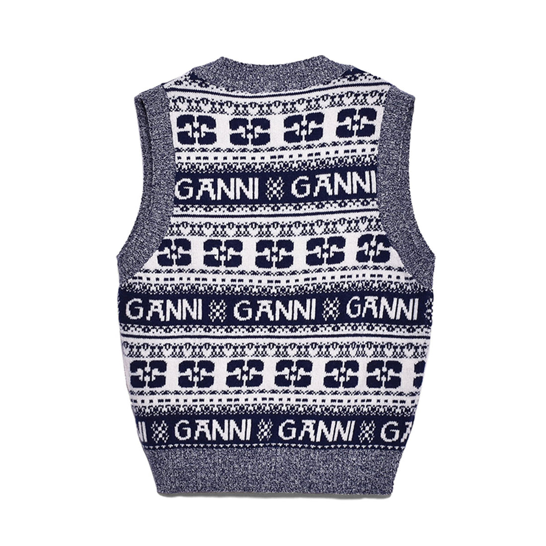[GANNI]Logo Wool Mix Vest/SKY(K2092)