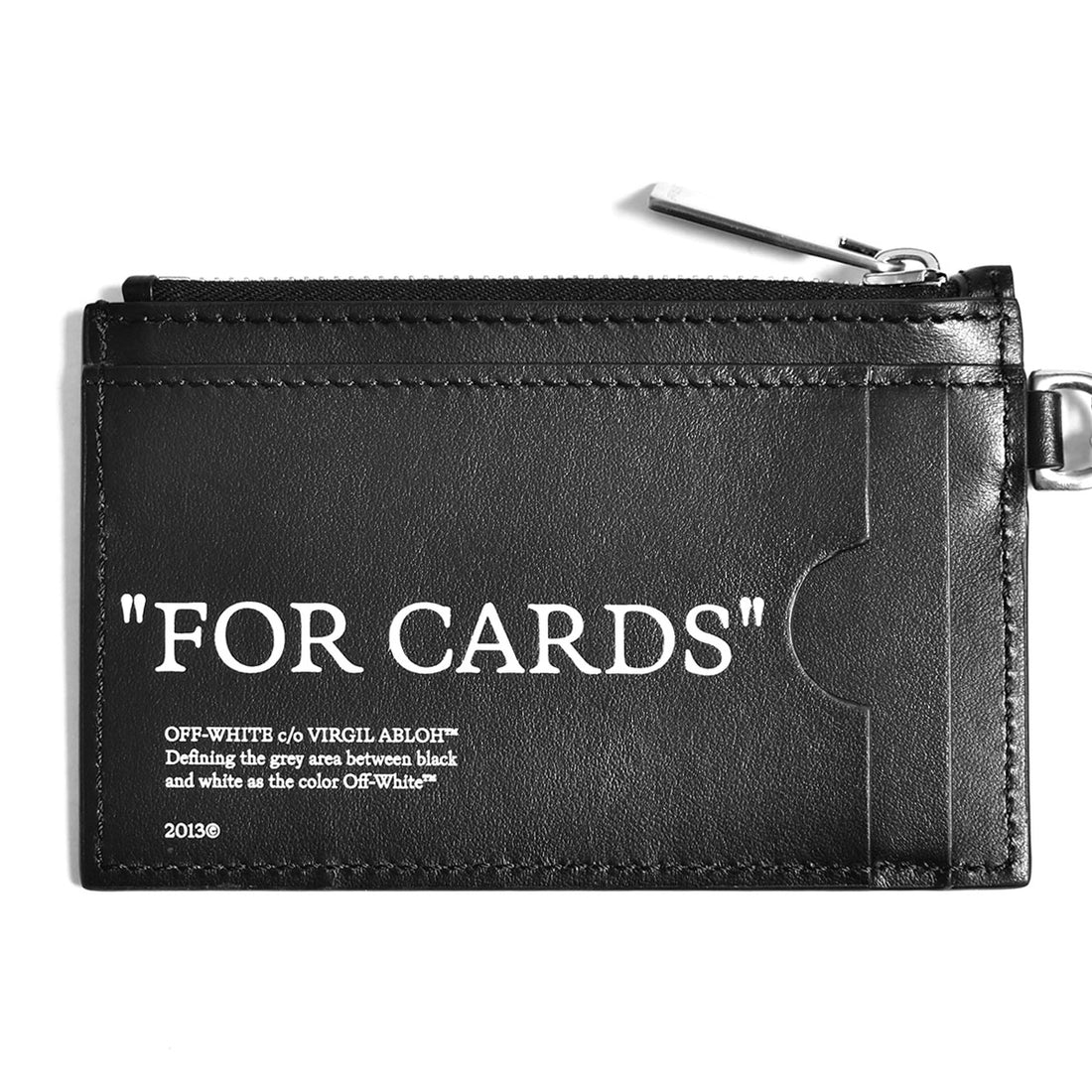 [Off-White]QUOTE BOOKISH KEY RING CARD CASE/BLACK/WHITE(OMNE23-SLG1134)