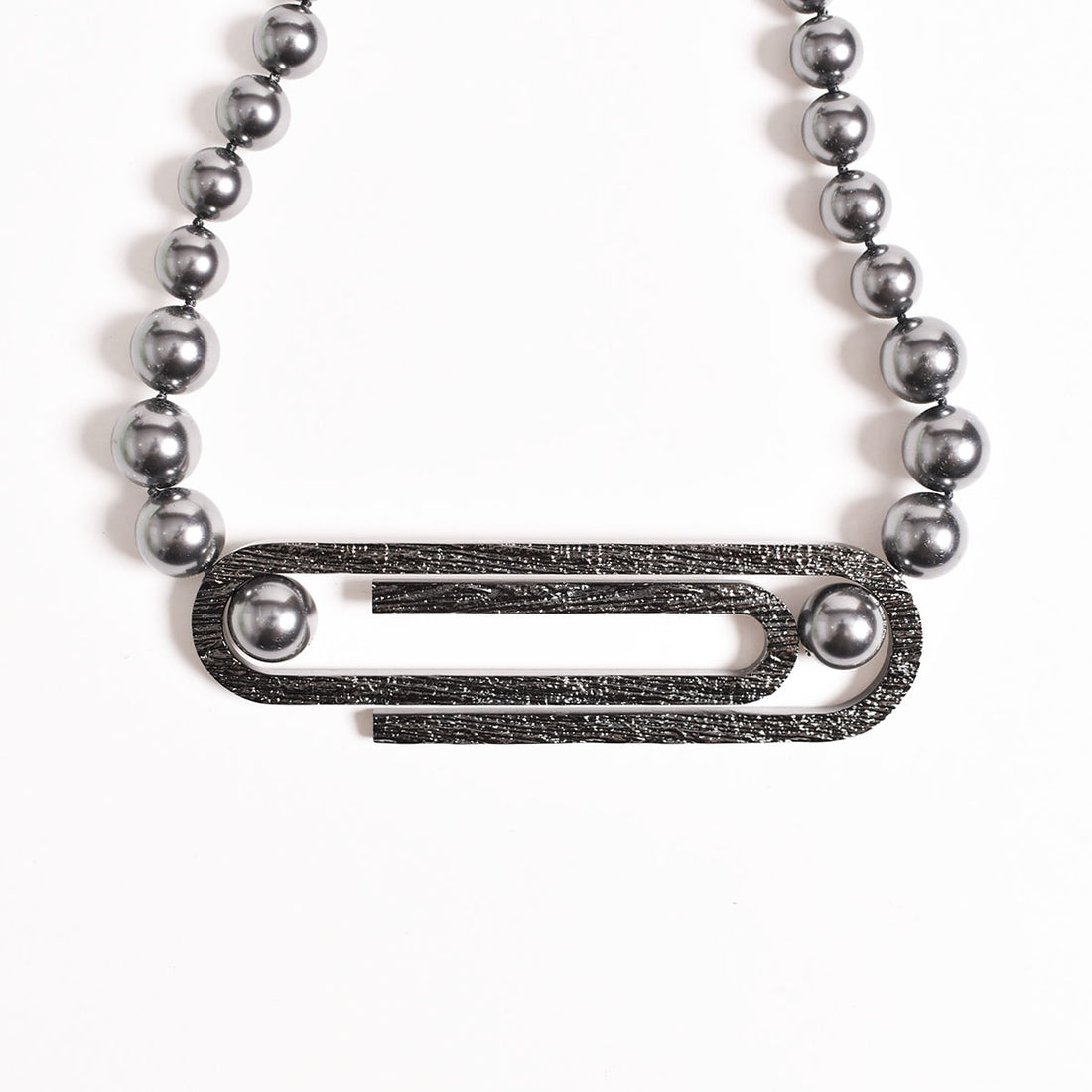 [Off-White]PEARLS&PEAPERCLIP NECKLACE/BLACK(OMOS23-RTW0568)