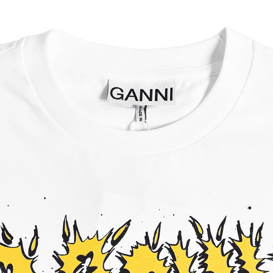 [GANNI]Basic Jersey Yellow Bunny Relaxed T-Shirt/WHITE(T3637)