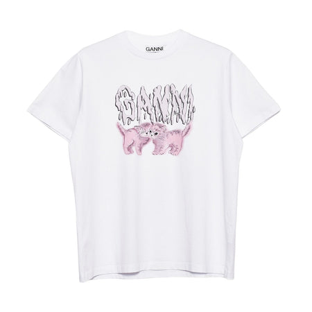 [GANNI]Basic Jersey Cats Relaxed T-shirt/WHITE(T3862)