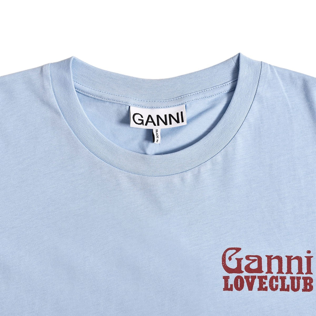 [GANNI]Thin Jersey Loveclub Relaxed T-shirt/BLUE(T3894)