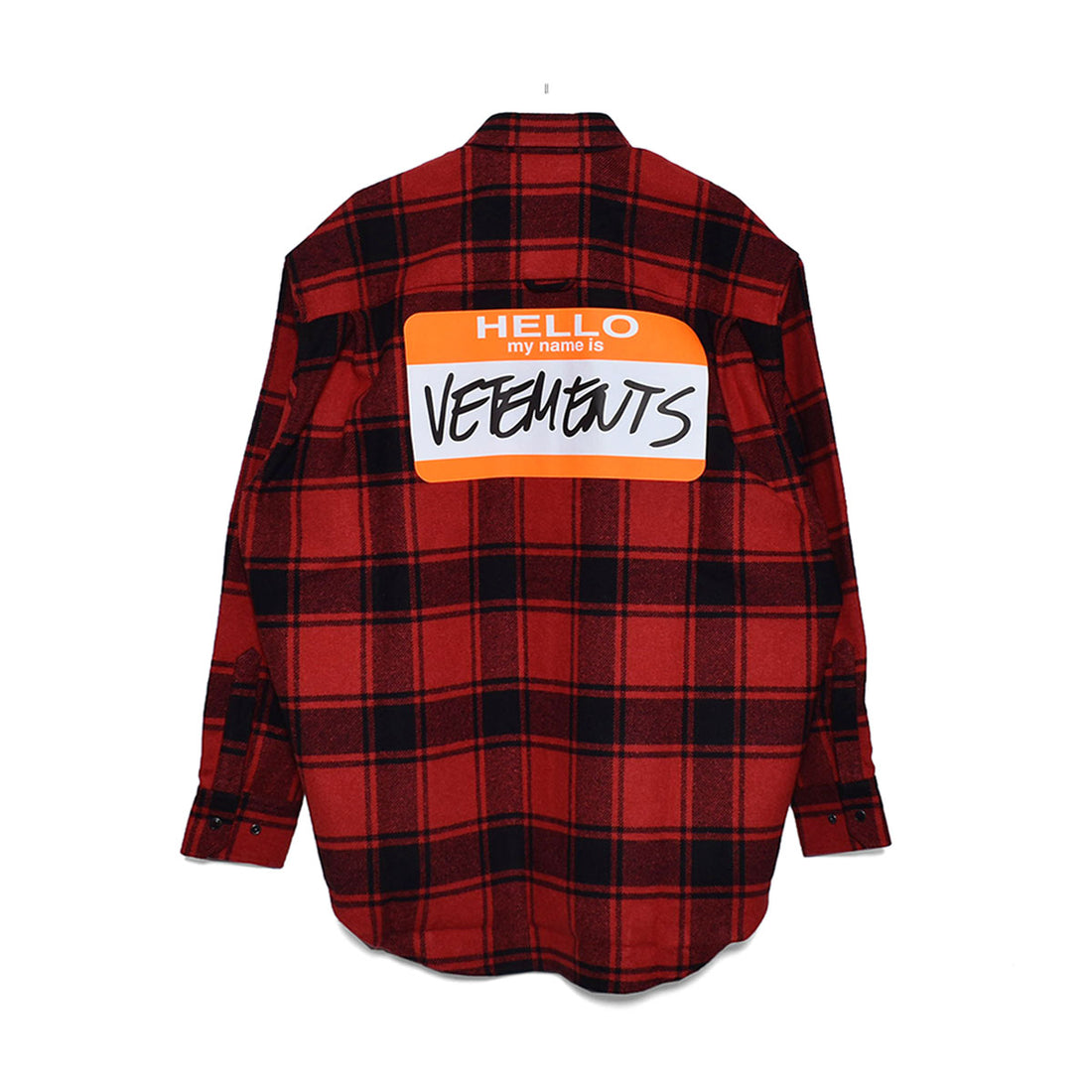 [VETEMENTS]MY NAME IS VETEMENTS FLANNEL SHIRT/RED(UE54SH420)