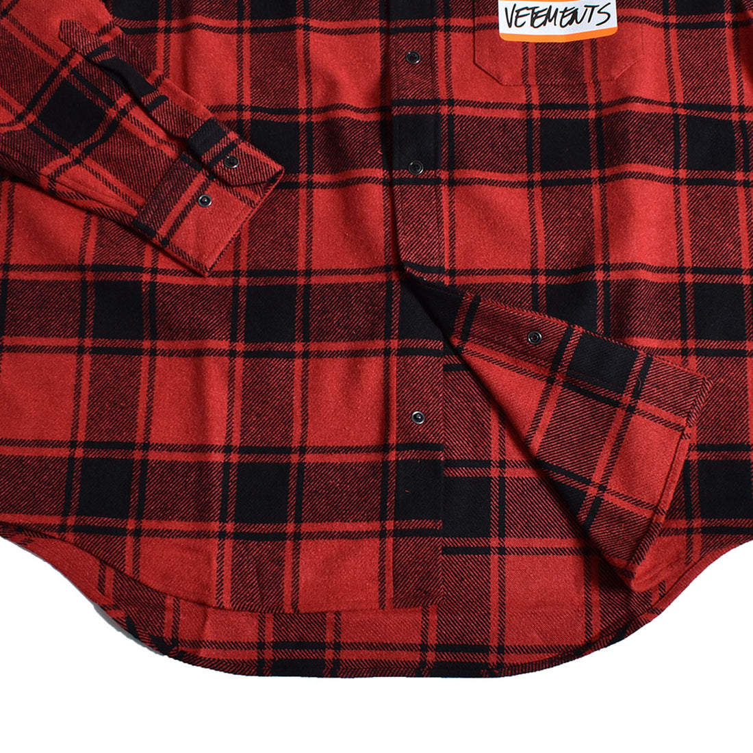 [VETEMENTS]MY NAME IS VETEMENTS FLANNEL SHIRT/RED(UE54SH420)