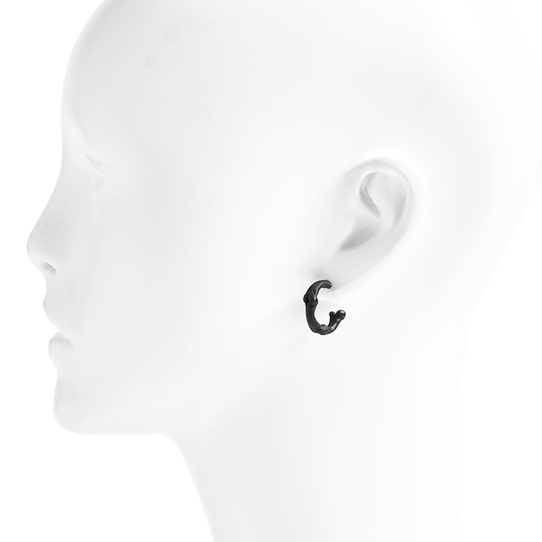 [TAKAHIRO MIYASHITA TheSoloIst]bone shaped earrings.-M- (15mm)/BLACK(sa.0032SS23)
