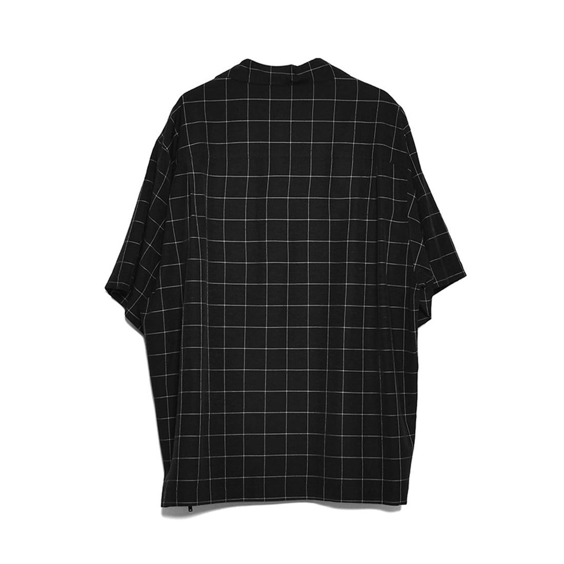 [UNDERCOVER]チェックSIDEZIP開襟半袖シャツ/BLACK(UC1C4402-2)