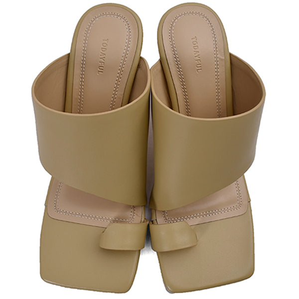 Squaretoe Leather Sandals/CREAM(12211039)