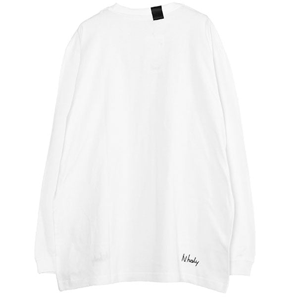 EMBROIDERED L/S TEE/WHITE(2231-CS82)