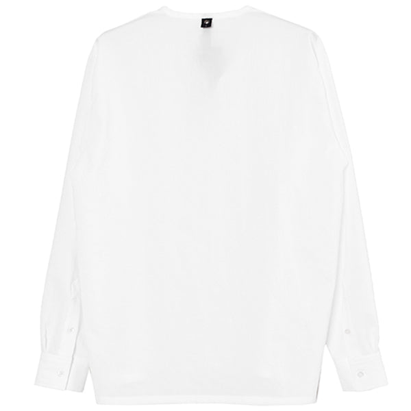 irregular V-neck shirt/WHITE(4877 pe02v)