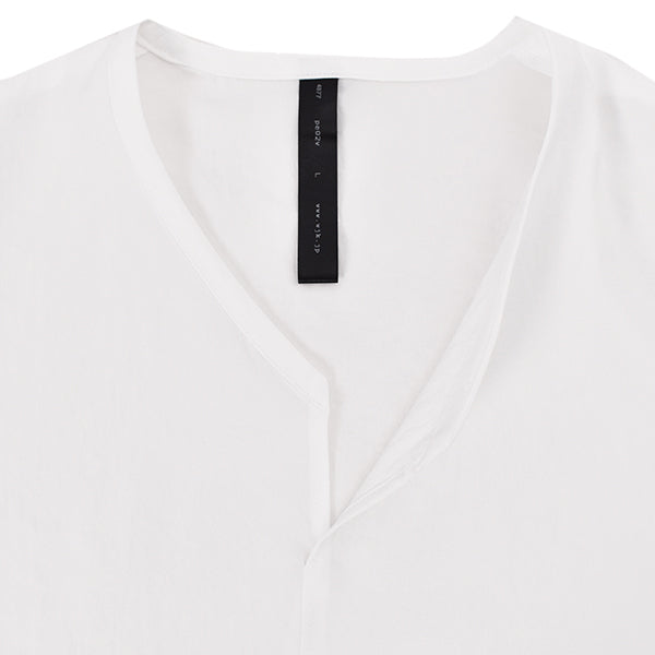 irregular V-neck shirt/WHITE(4877 pe02v)