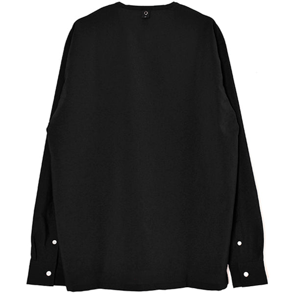 irregular V-neck shirt/BLACK(4877 pe02v)