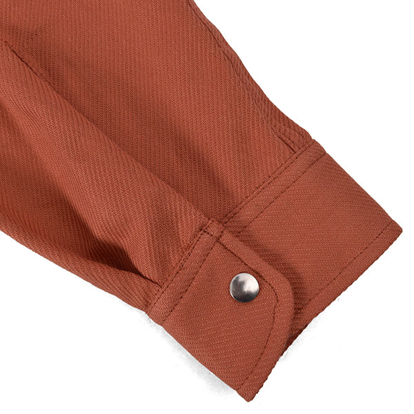 Band Collar Flannel Shirts/ORANGE(SHL-2112681)