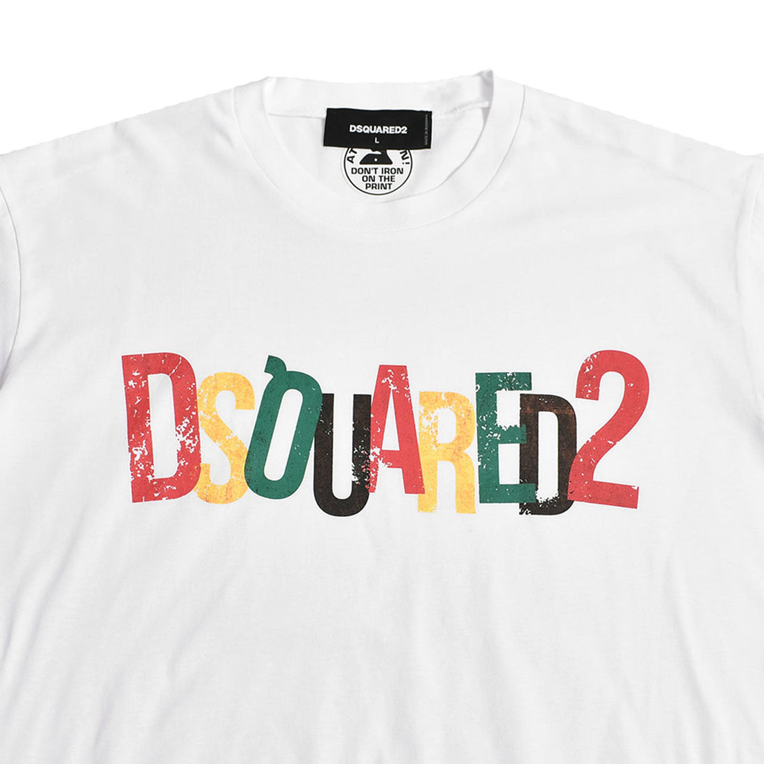 [DSQUARED2]COLORFUL LOGO T-SHIRT/WHITE(S71GD1249)