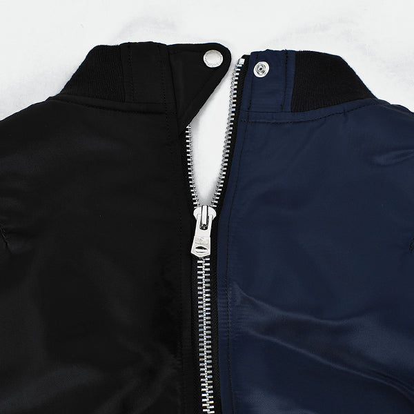 oversized two-tone flight jacket./BLACK/NAVY(sj.0009SS22)