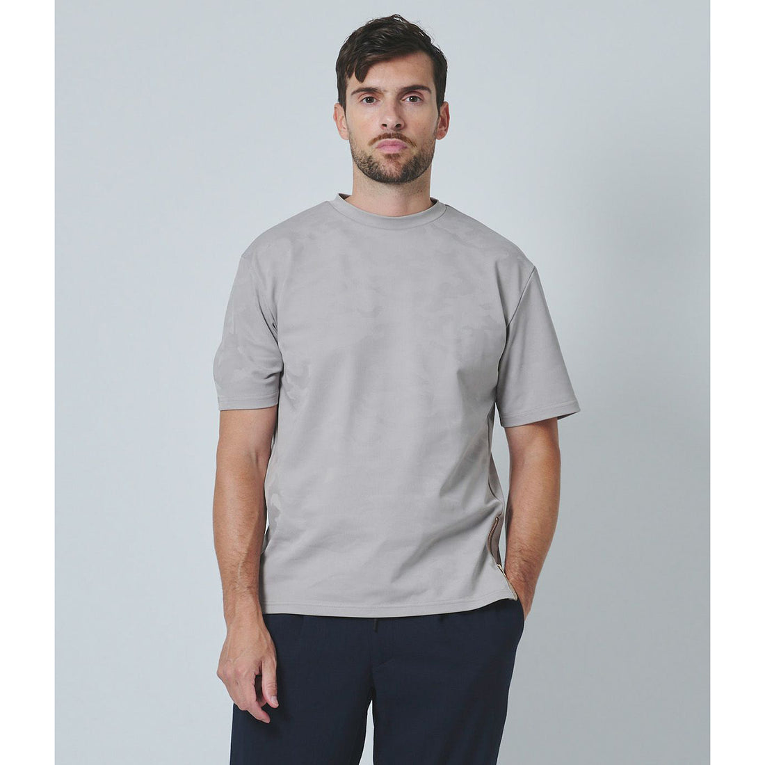 [junhashimoto]JERSEY CREW -EMBOSS CAMO-/GREIGE/(1102510006)