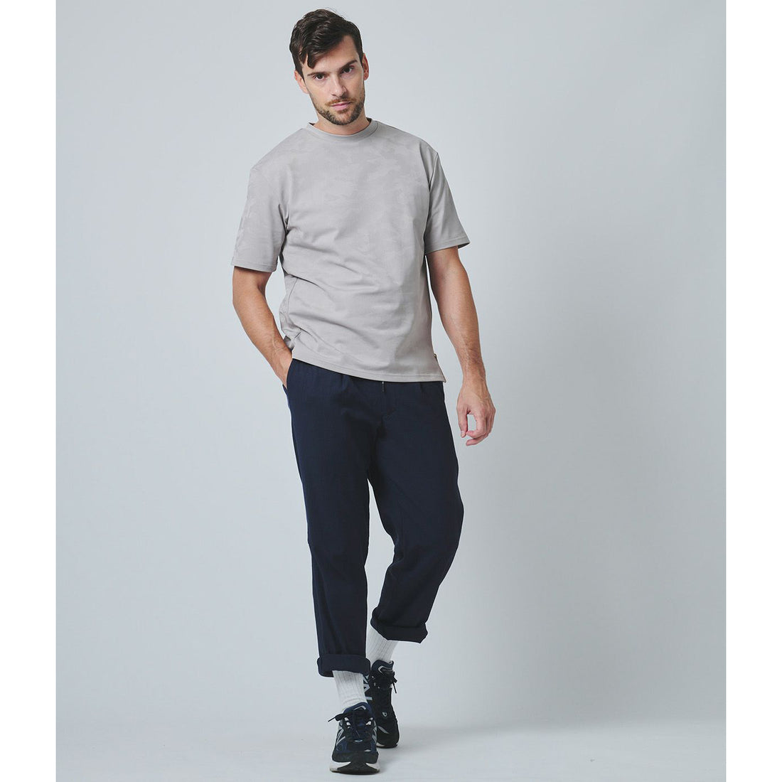 [junhashimoto]JERSEY CREW -EMBOSS CAMO-/GREIGE/(1102510006)