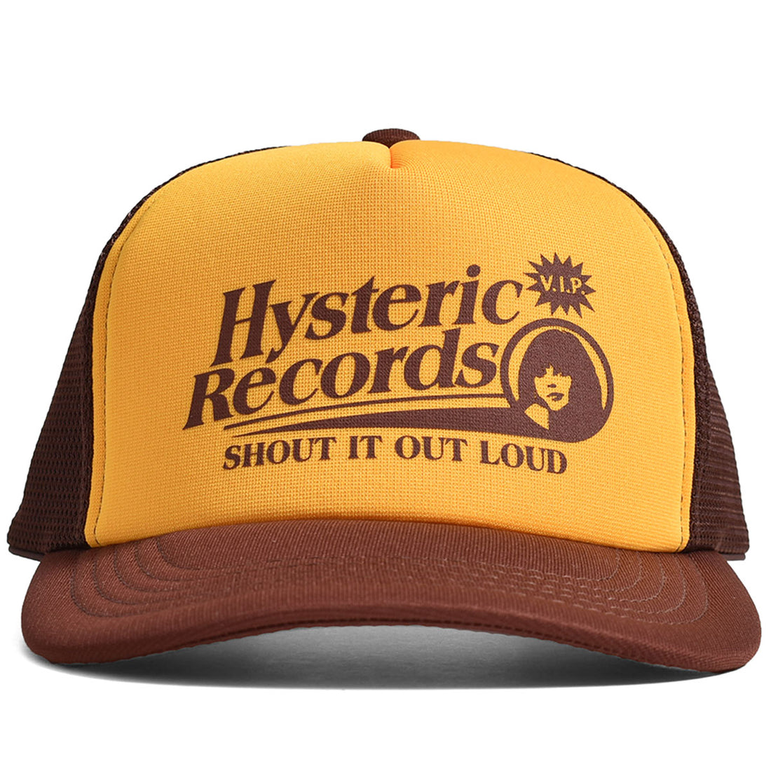 [HYSTERIC GLAMOUR]HYSTERIC RECORDS メッシュキャップ/BROWN(02231QH03)