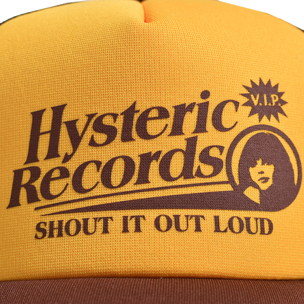 HYSTERIC GLAMOUR]HYSTERIC RECORDS メッシュキャップ/BROWN(02231QH03 