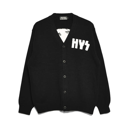 [HYSTERIC GLAMOUR]HYSTERIC STEEL編込 カーディガン/BLACK(02233ND01)