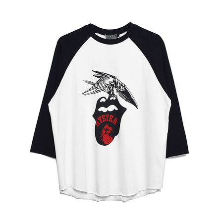 [HYSTERIC GLAMOUR]THE ROLLING STONES 1975 七分袖Tシャツ/BLACK(02233CL15)