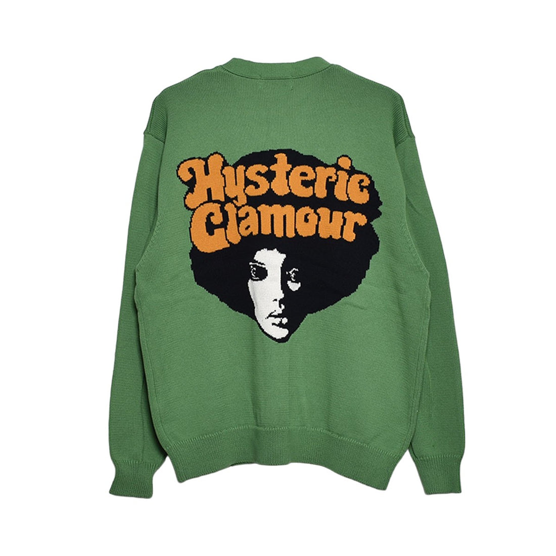 [HYSTERIC GLAMOUR]AFRO GIRL編込 カーディガン/GREEN(02241ND01)