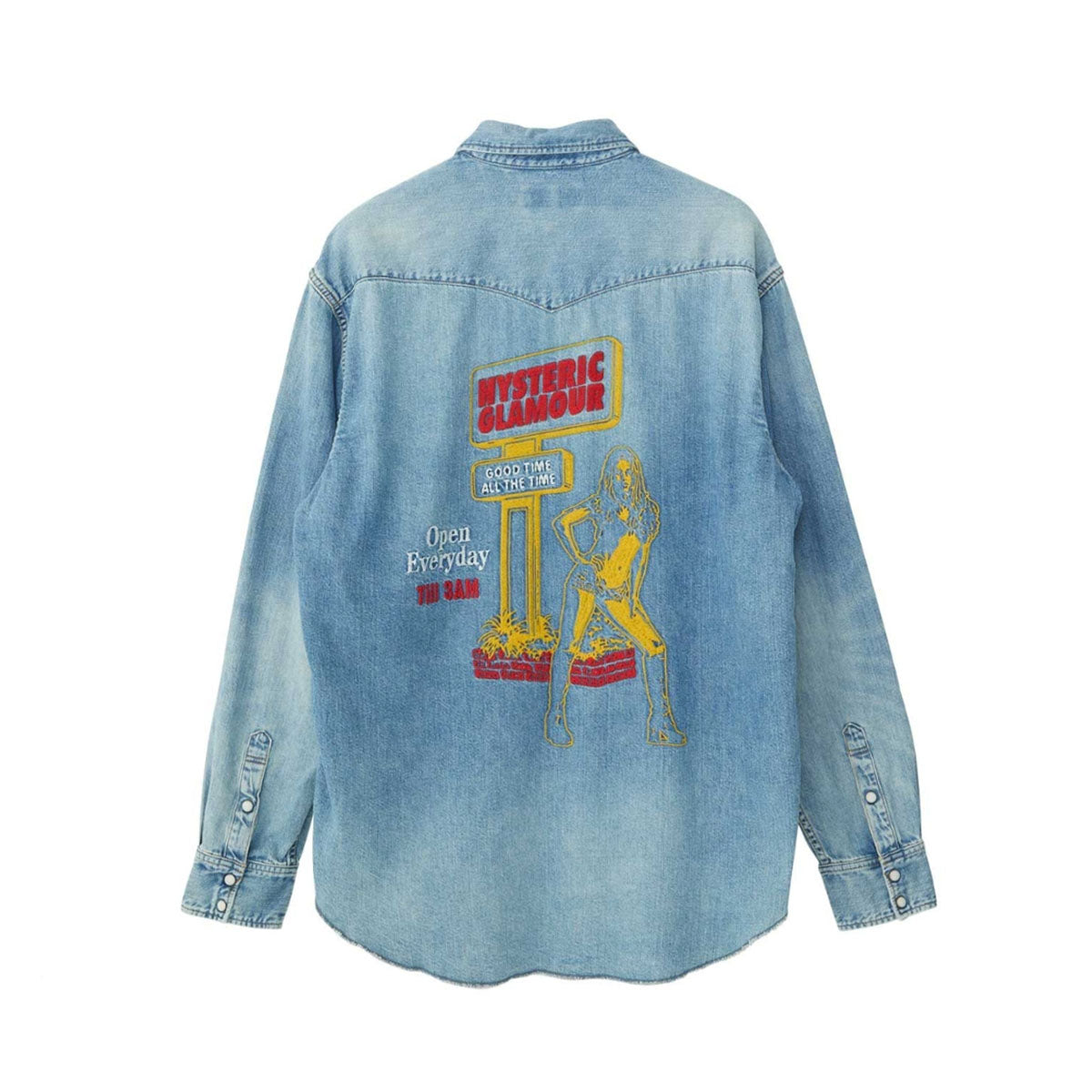 HYSTERIC GLAMOUR]HYSTERIC STORE刺繍 ウエスタンデニムシャツ/INDIGO