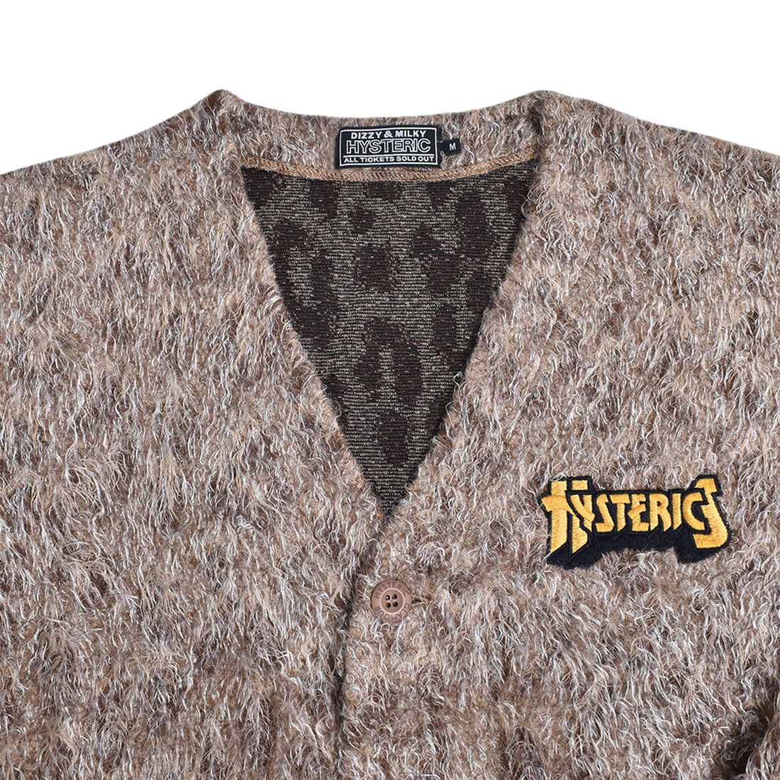 [HYSTERIC GLAMOUR]HYSTERIC LOGO刺繍 カーディガン/BEIGE(02243CD02)