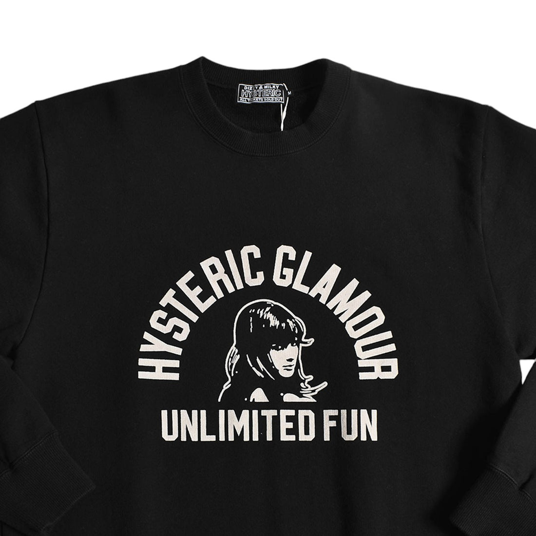 [HYSTERIC GLAMOUR]UNLIMITED FUN スウェット/BLACK(02243CS01)