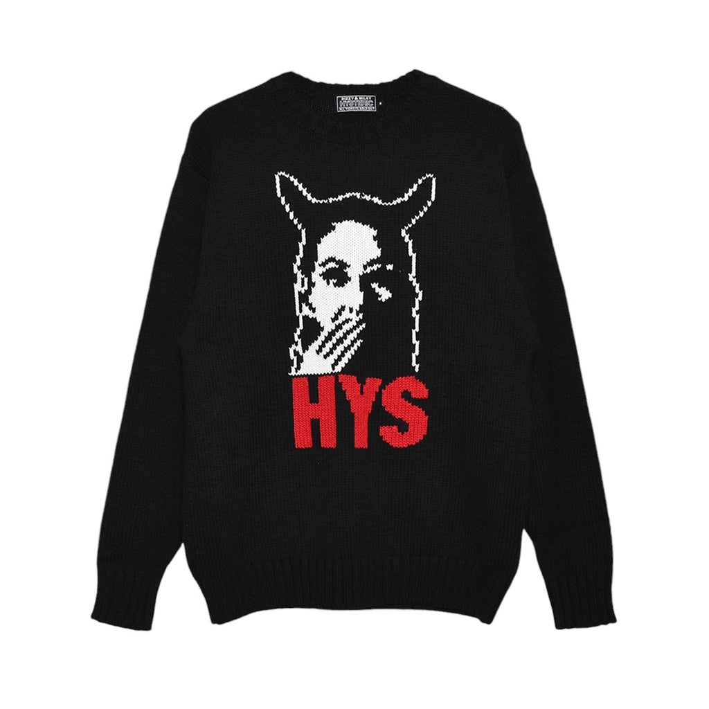 HYSTERIC GLAMOUR]SPEAK NO EVIL編込 セーター/BLACK(02243NS03) – R&Co