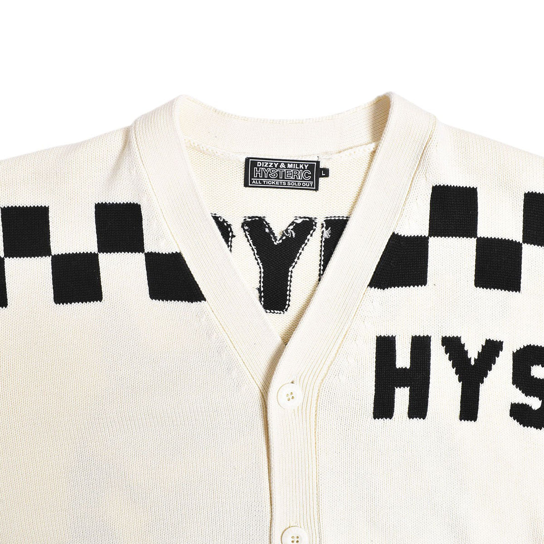 HYSTERIC GLAMOUR]IN THE STUDIO編込 カーディガン/WHITE(02251ND01 