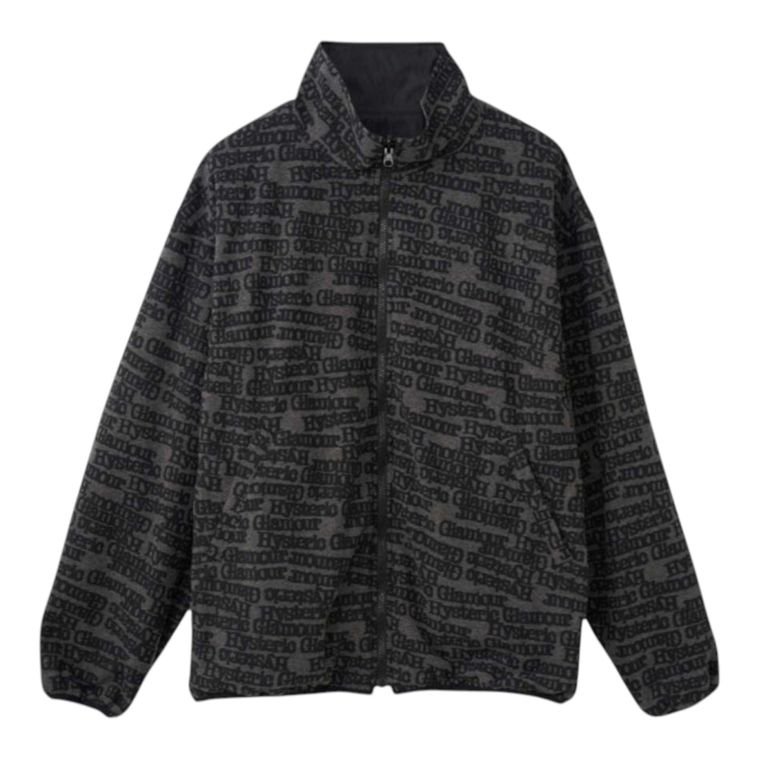 [HYSTERIC GLAMOUR]TYPEWRITER LOGO スタンドカラージャケット/BLACK(02253AB10)