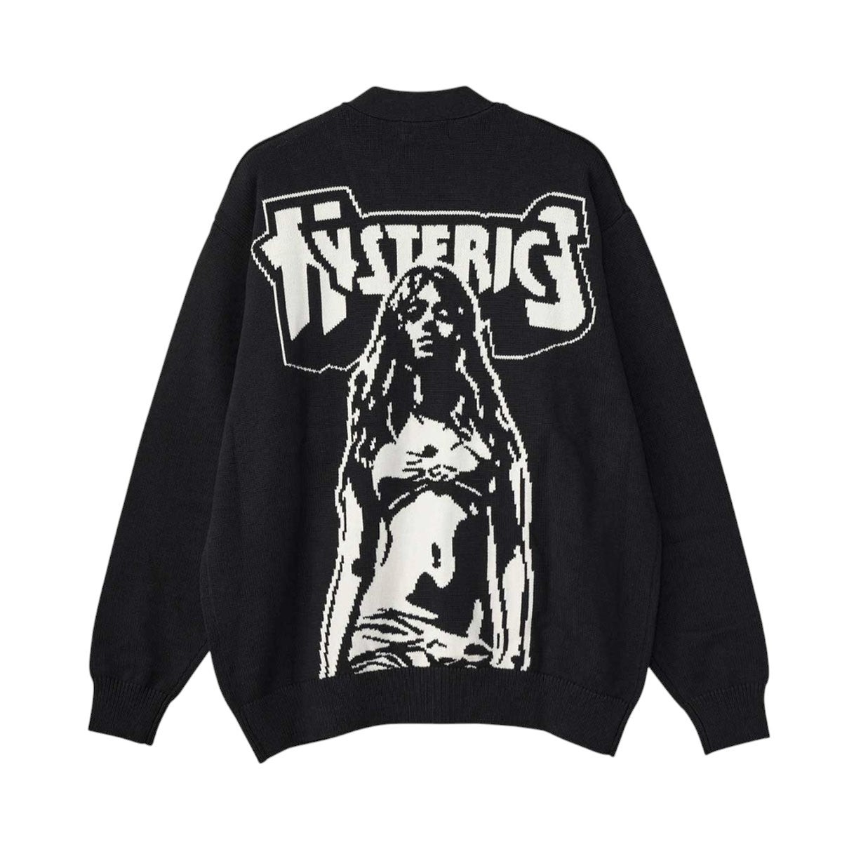 HYSTERIC GLAMOUR]BAD ASS MAMA編込 カーディガン/BLACK(02253ND01