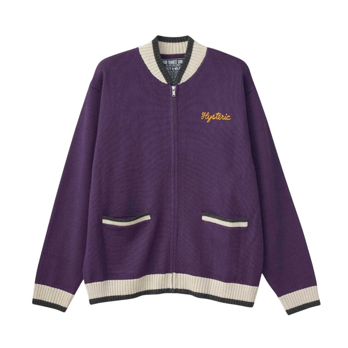 Hysterics パープル スカジャン HYSTERIC GLAMOUR]BORED MICHIGAN刺繍 ジャンパー/PURPLE(02253NJ01