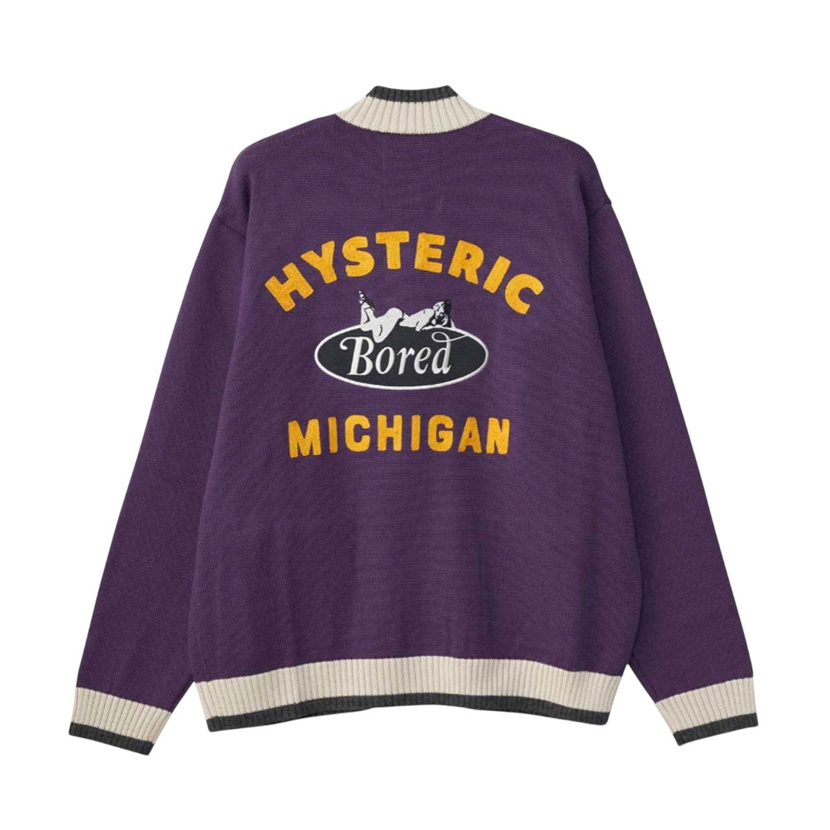 HYSTERIC GLAMOUR]BORED MICHIGAN刺繍 ジャンパー/PURPLE(02253NJ01