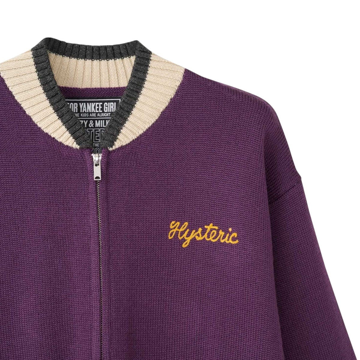HYSTERIC GLAMOUR]BORED MICHIGAN刺繍 ジャンパー/PURPLE(02253NJ01