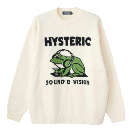 [HYSTERIC GLAMOUR]DIGGY編込 セーター/WHITE(02253NS02)