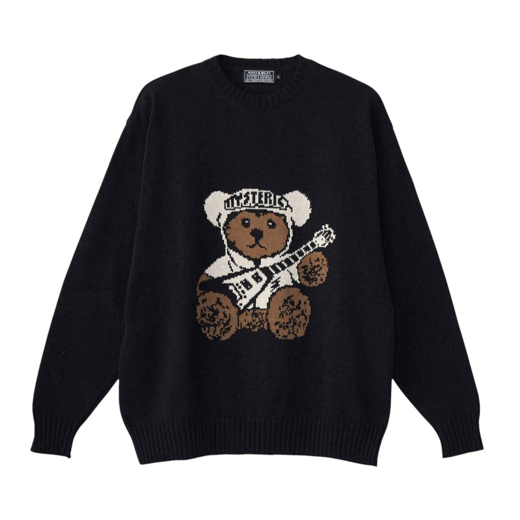 HYSTERIC GLAMOUR]HYSTERIC TEDDY FLYING Vジャカード セーター/BLACK 