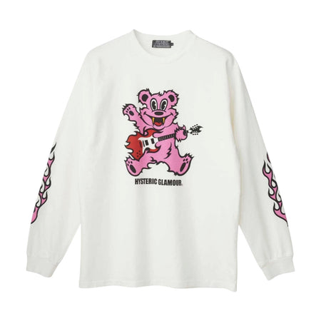 [HYSTERIC GLAMOUR]FIRE BEAR GUITAR Tシャツ(02263CL07)